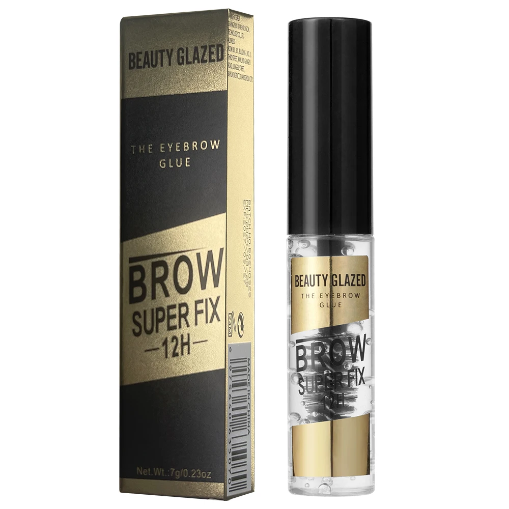 BEAUTY GLAZED Gel para cejas con cepillo Líquido para peinar cejas resistente al agua y de larga duración de secado rápido para todo tipo de piel