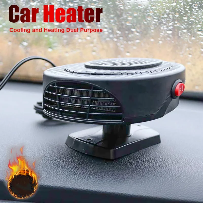 12V/24V Car Heater Universal Electric Heater Cooling And Heating Dual Purpose Defrosting and Snow Removal 360° Rotating Bracket