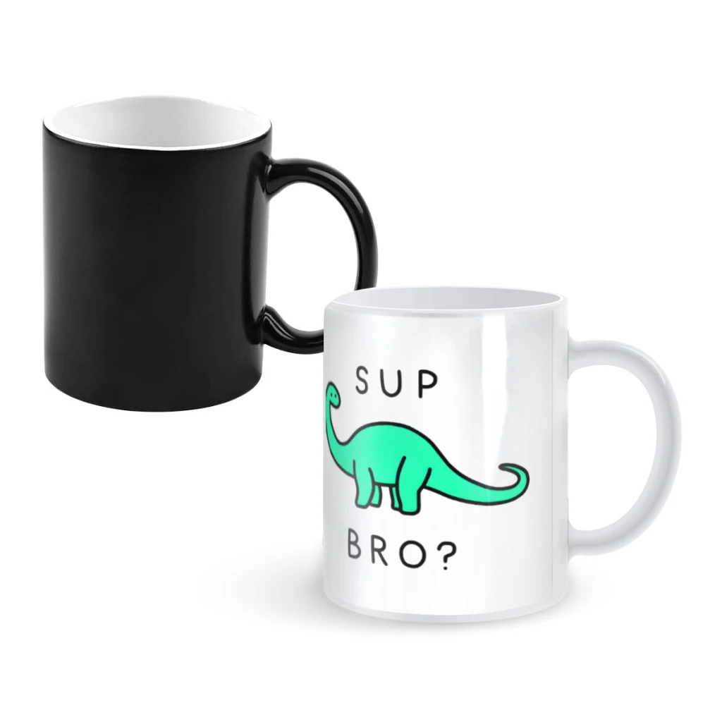 

Sup BrontosaurusCoffee Mugs And Mug Creative Color Change Tea Cup Ceramic Milk Cups Novelty Gifts