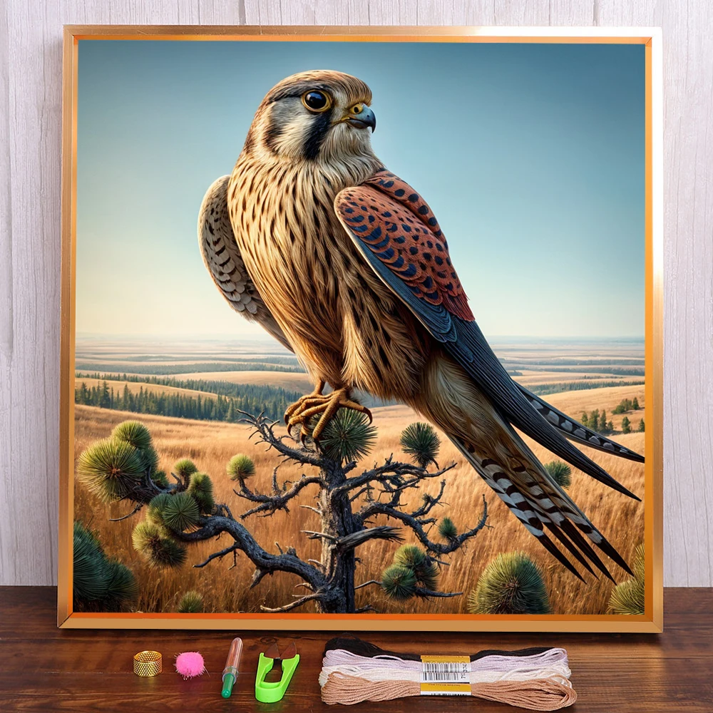 Bird Falcon Pre-Printed 11CT Cross Stitch Set Embroidery DMC Threads Painting Sewing Craft Knitting Room Decor Mulina Needle