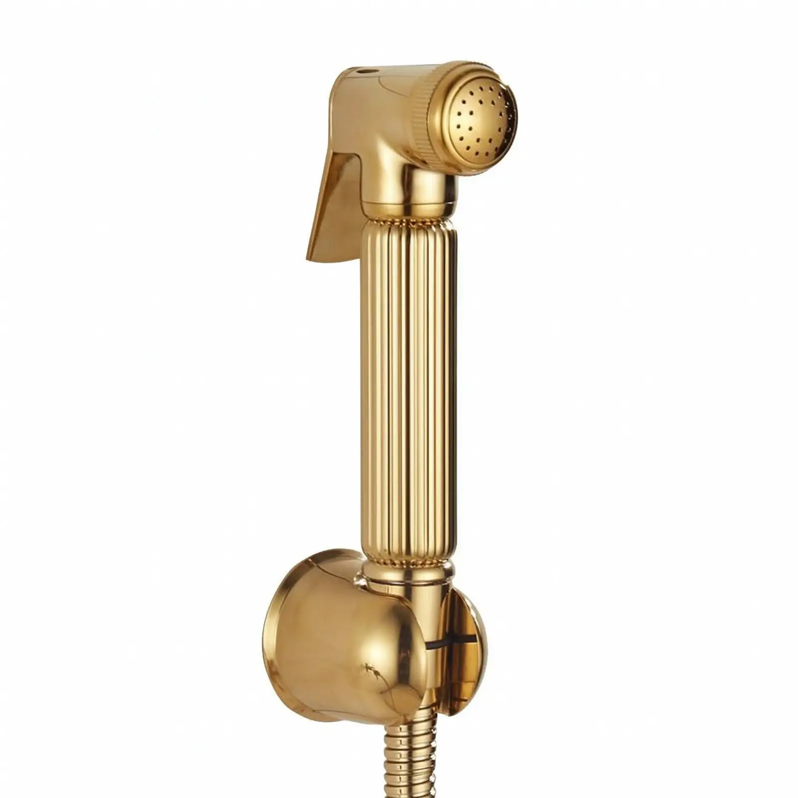 Golden Copper Bidet Sprayer Toilet Handheld Water Jet with Slip Grip Handle for Cleaning