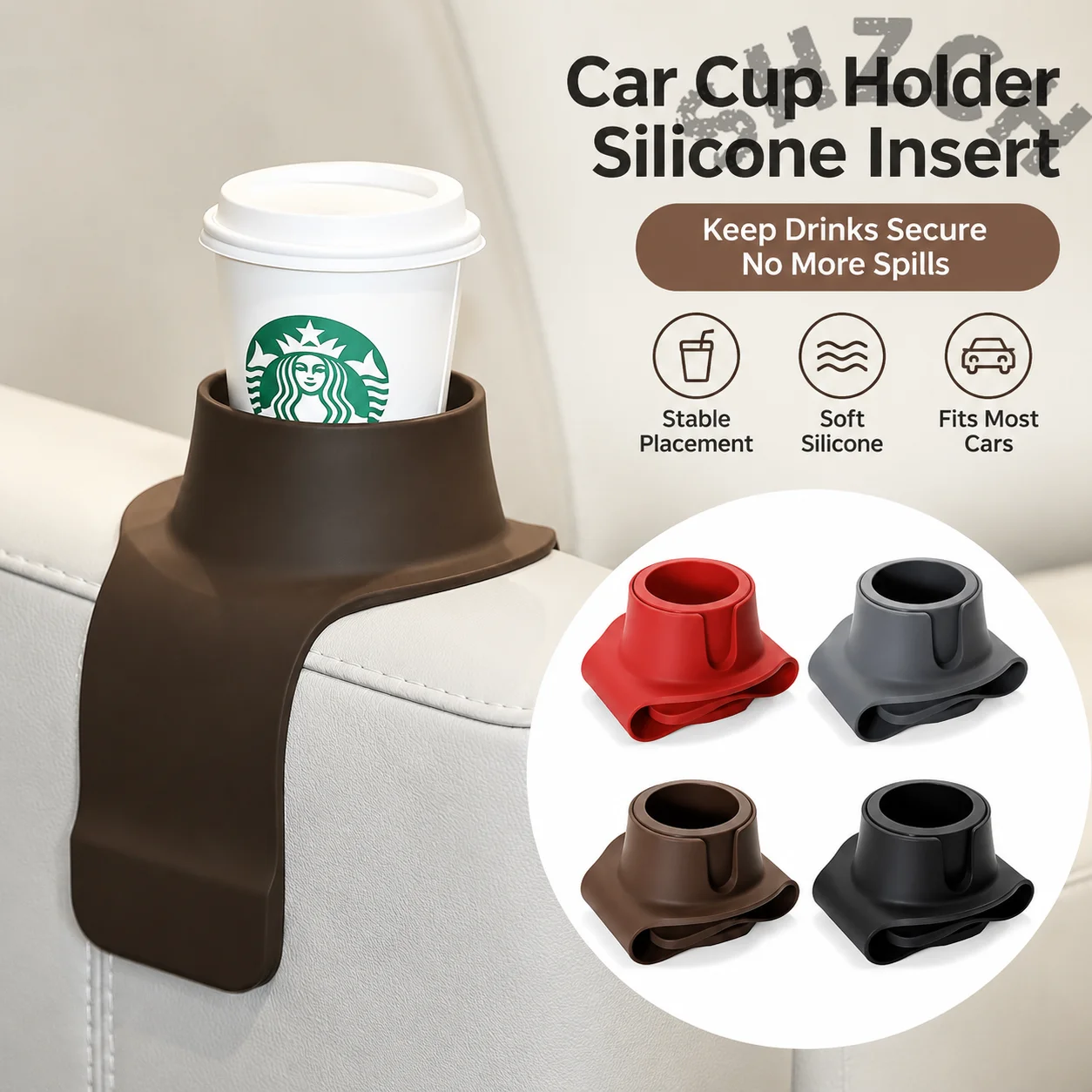 Silicone Armrest Cup Holder for Sofa, Car, and Home – Non-Slip, Heat-Resistant Multifunctional Drink Stand