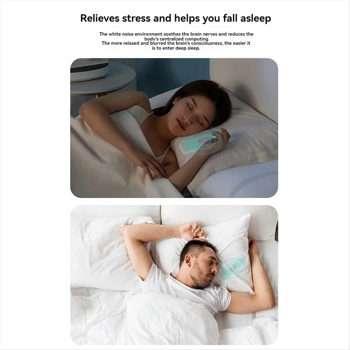 

Верхний динамик костной проводимости под подушкой, Bluetooth, звуковая коробка для помощи во сне, машина с белым шумом, поддержка TF-карты с таймером отключения