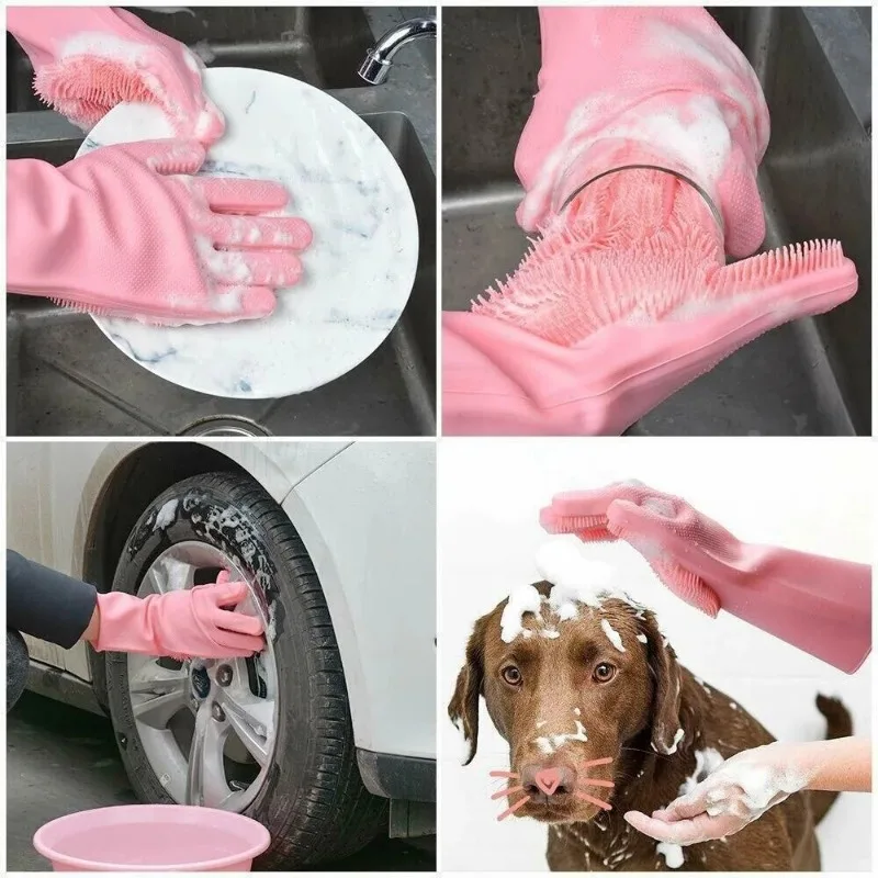 Afwas Siliconen Handschoenen Waterdichte Geïsoleerde Handschoenen Badkamer En Badkamer Schoonmaken Carwash Multifunctionele Handschoenen