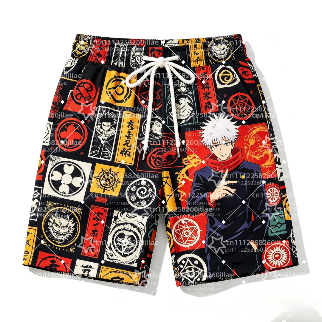 New Hot Sale Jujutsu Kaisen Anime Print Shorts Casual Loose High-quality Trendy Graphic Summer Quick Dry Breathable Sports Pants