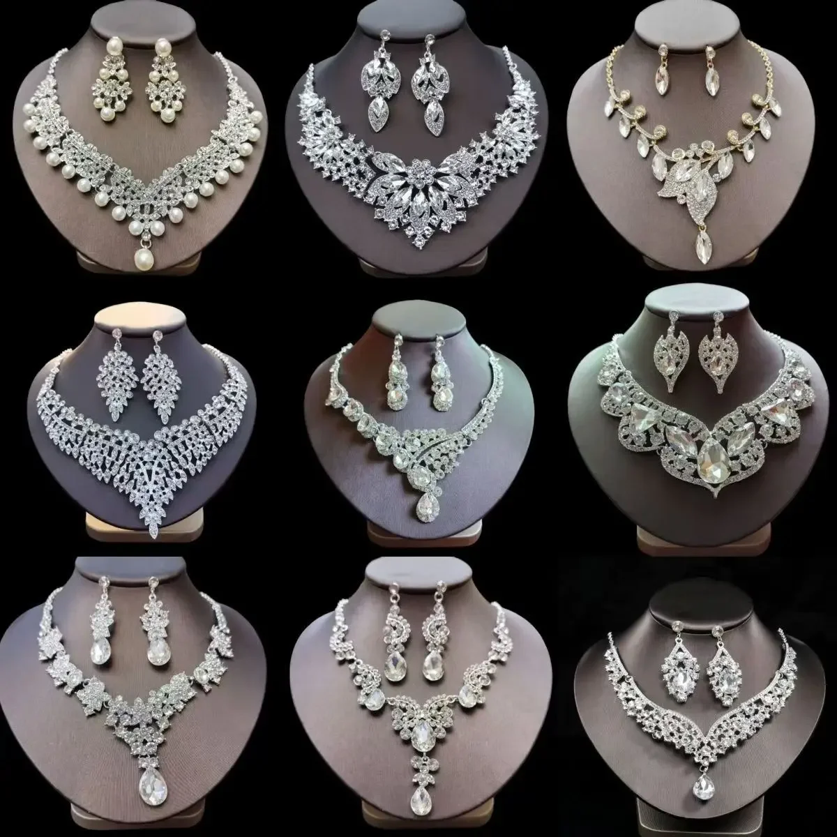 European and American Bridal Necklace Two-piece Wedding Dress Wedding Accessories Wedding Bridal Necklace Set Accessories