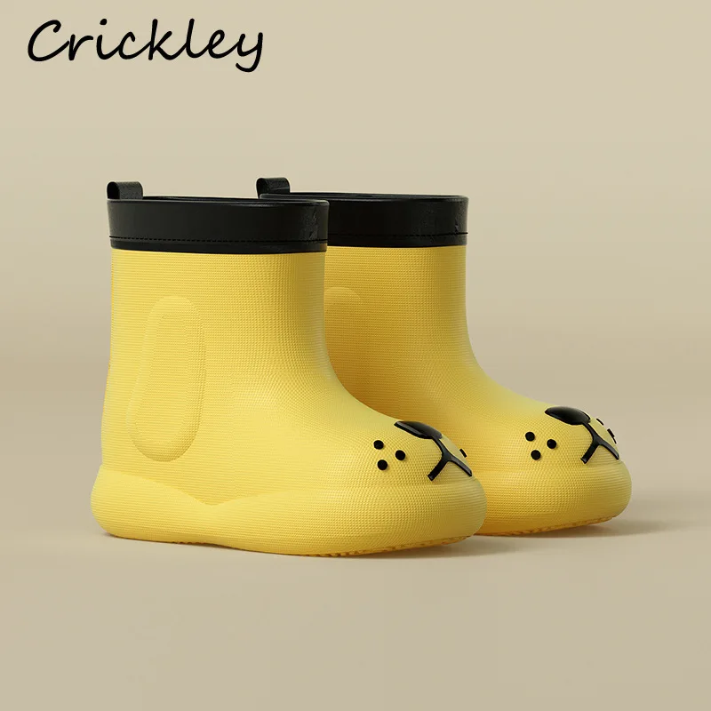 Fashion Children Rain Boots Cute Dog EVA Waterproof Boys Girls Water Shoes Design Cartoon Soft Non Slip Toddler Kids Rainboots