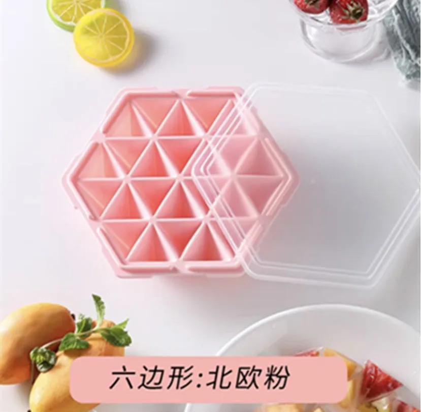 Ice Cube Mold with Lid, 6-Hole Fruit Building, Silicone Ice Tray, Household Jelly Ice Cream Model, Popsicle Plaster Candle, 553