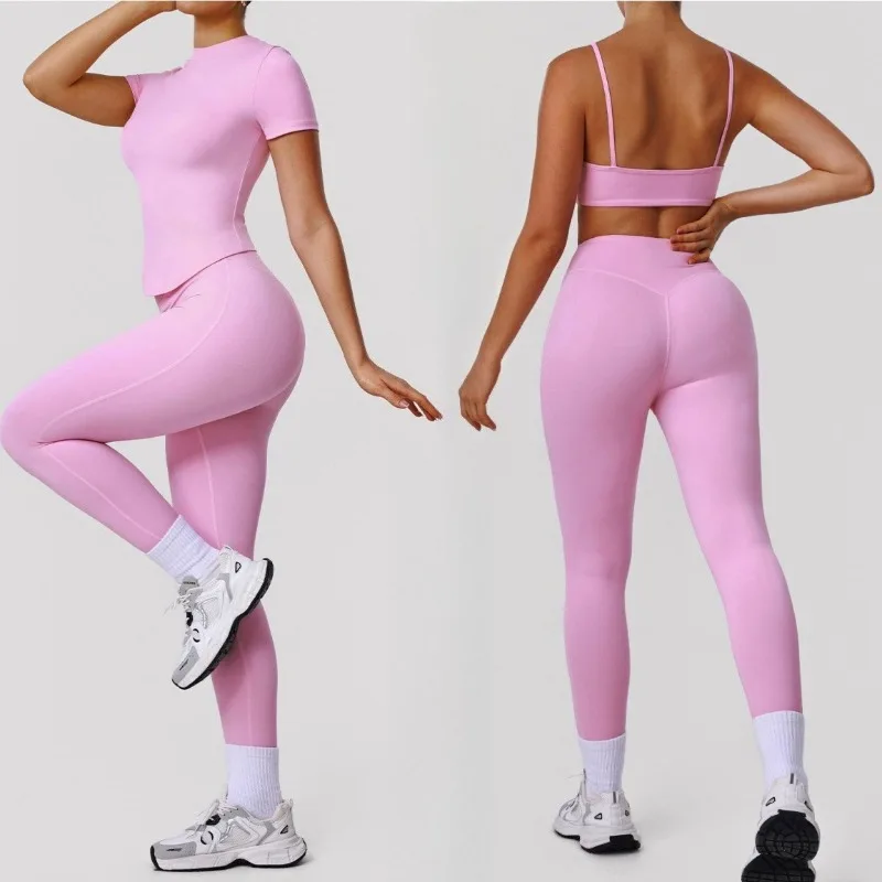 

Women's 2 Piece Yoga Set Sports Fitness Set High Waist Hip Lifting Gym Tracksuit Breathable Quick Drying Running Suit