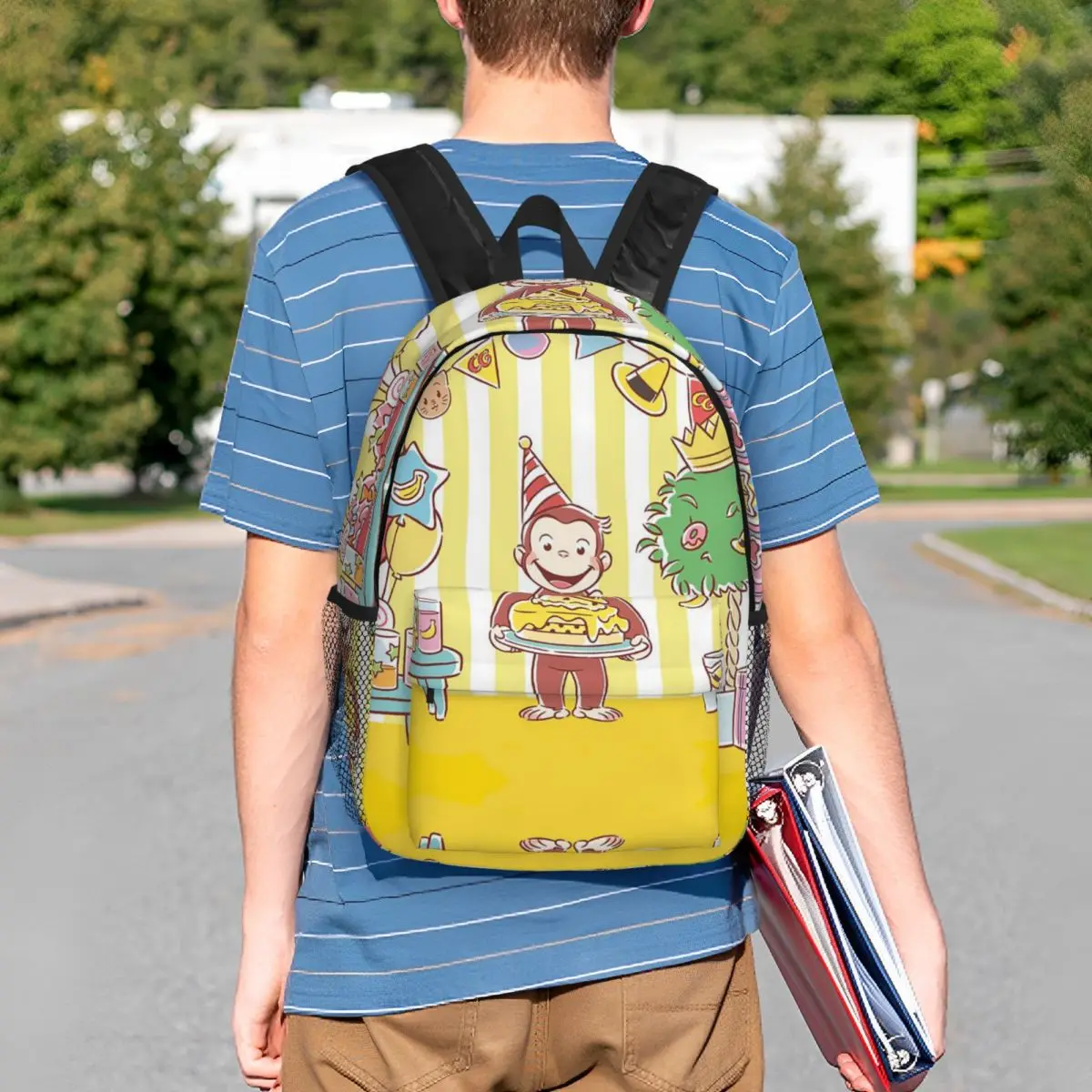 George The Curious Monkey Backpack Student Boys Girls BookBag Men Women School Bag Computer Shoulder Bags