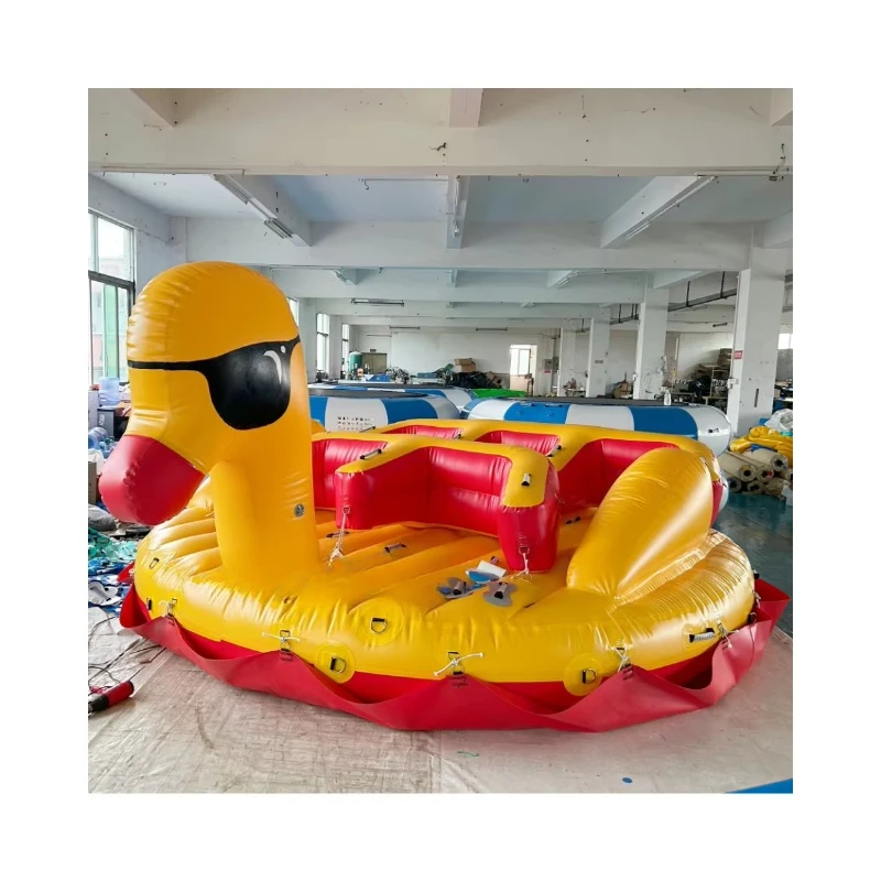 The newly designed Yellow Duck inflatable for the Winter Olympics can tow the ski tube sled
