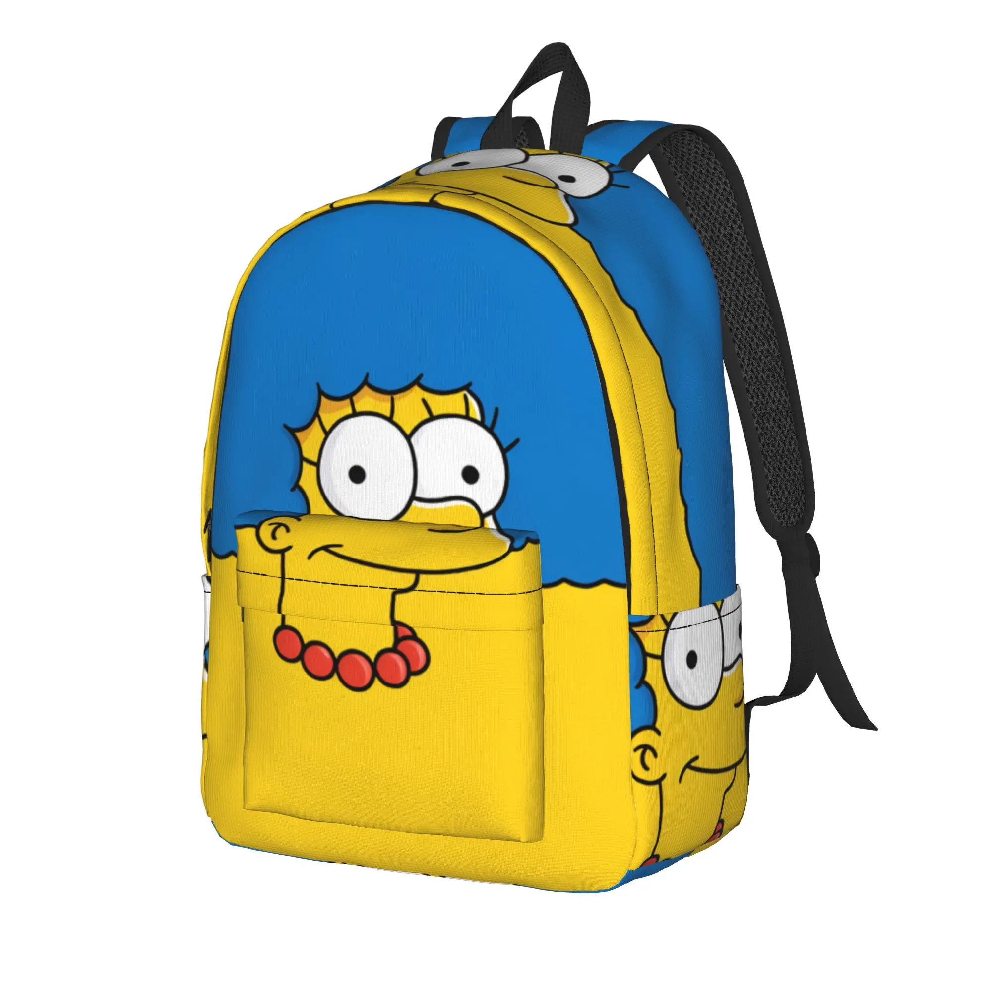 Marge S-Simpsons Minimalist Half Face Backpack  Travel Backpacks Girl Elegant School Bags Custom Pattern Rucksack
