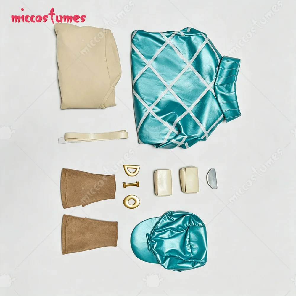 【Ready for Ship】 HAIKYUU Animated Ver JJBA Green Cosplay Costume for Halloween Top and Pants with Gloves and Hat view 6