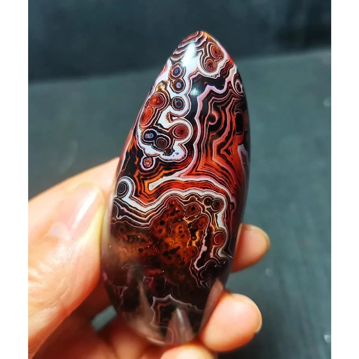 Desert Stone Colorful Pattern Banded Agate, Tumbled Polished Stone, Home Decor, Natural Stone, Crystal Collection, Table Display