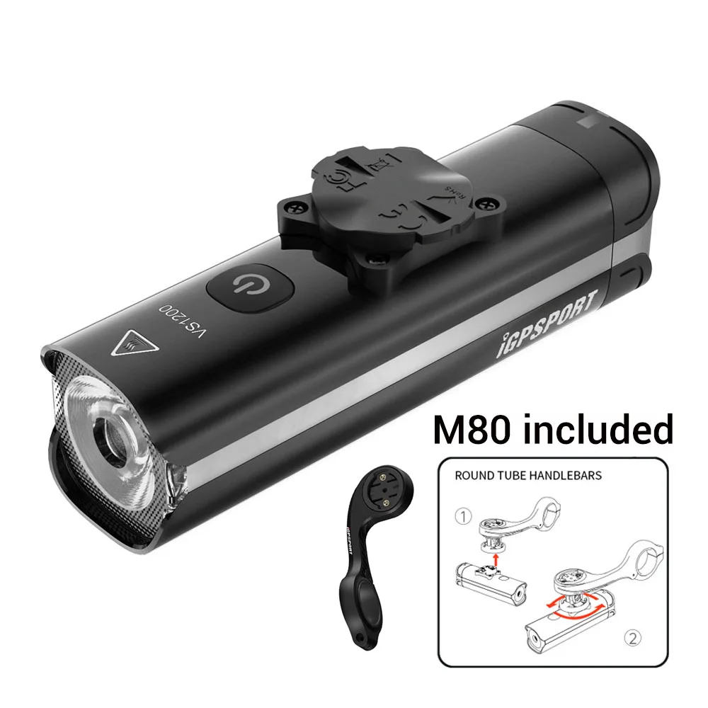 iGPSPORT VS1200 スマート自転車ヘッドライト M80 特別割引