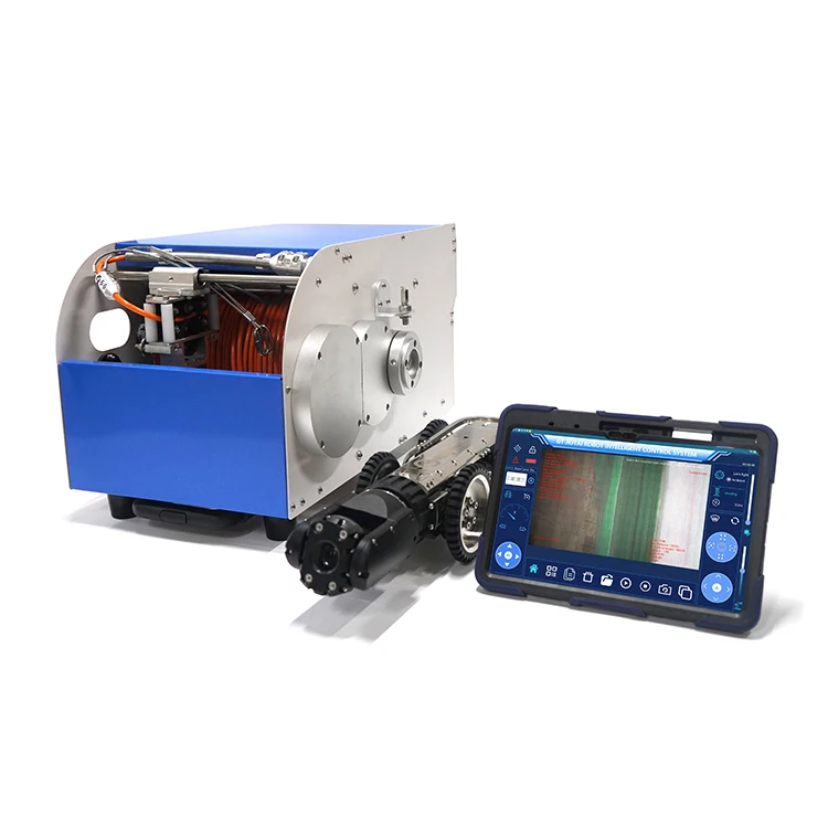 Cámara Robot de inspección con sistema de tubería subterránea IP68, visión nocturna, cámara CCTV sobre orugas con cámaras HD AutoFocus para DN 150-3000mm