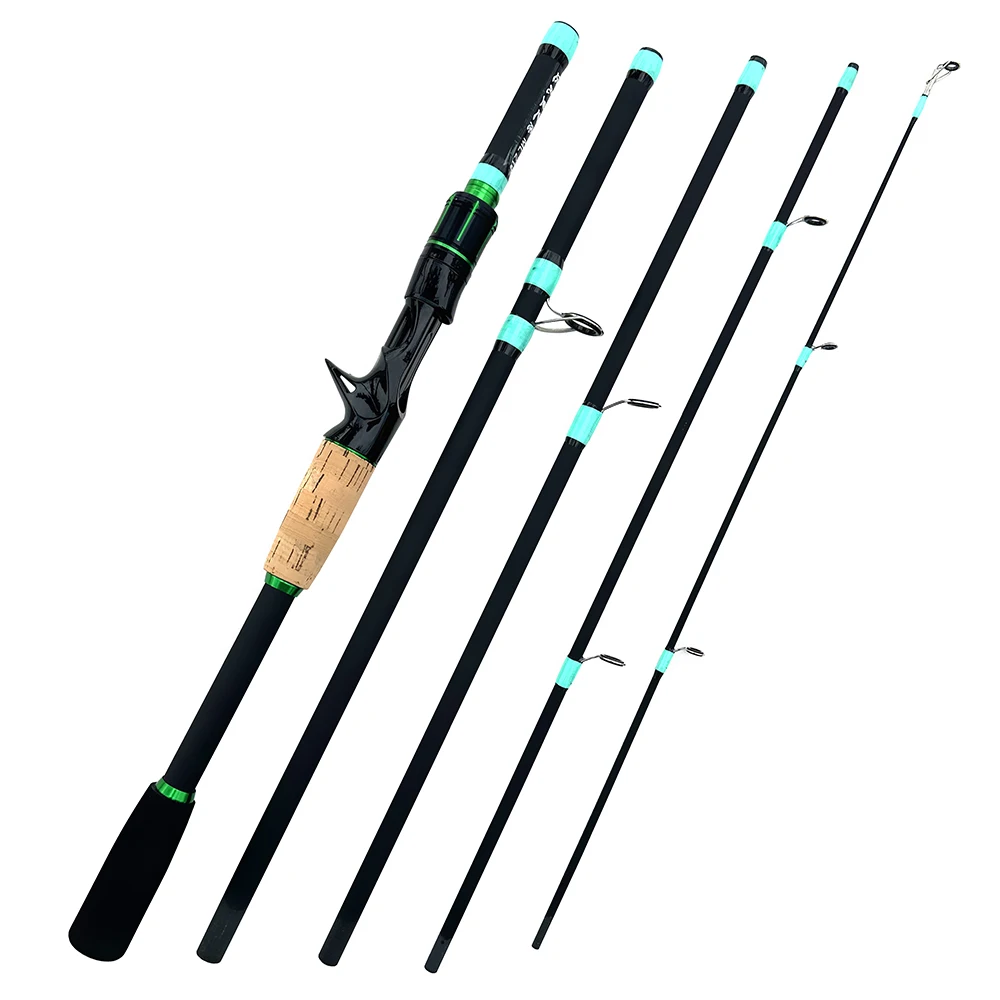 GHOTDA Casting Spinning Fishing Rod 1.8/2.1m UltraLight Carbon Travel Lure Pole 4/5 Sections EVA Handle Baitcasting Fishing Rod