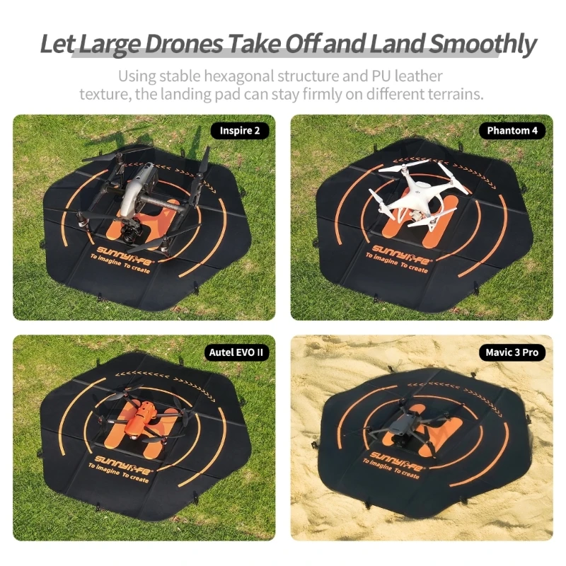 110cm Waterproof Landing Pad Foldable Parking Apron with Ground Nails & Organiser Bag for Mavic3 Pro/Matrice30 Series