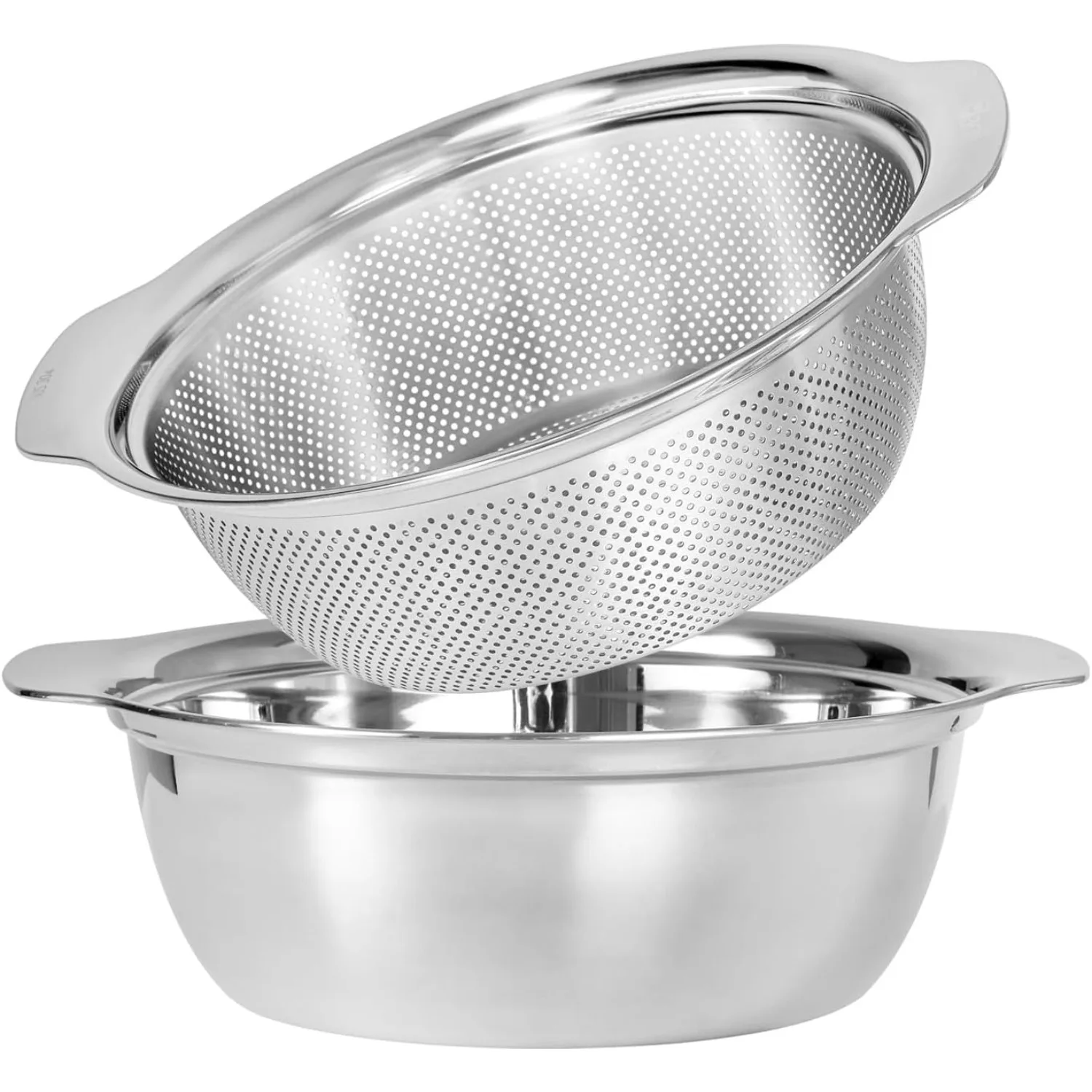 304 Stainless Steel Microporous Colander with Handle Rice Washers Microporous Strainer Set For washing vegetables fruits & rice