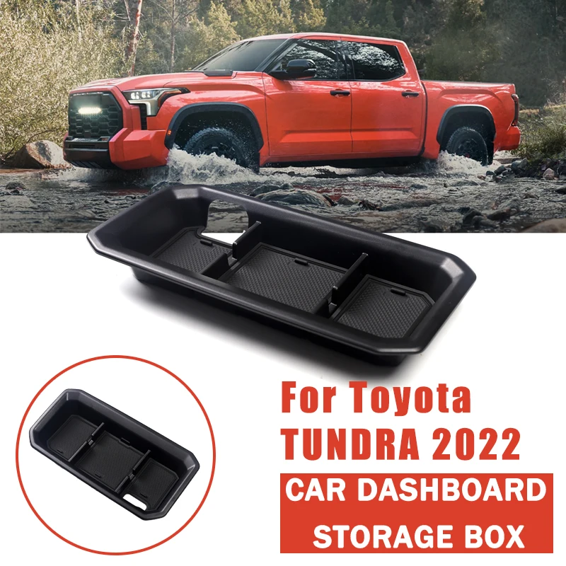 

For Toyota TUNDRA 2022 Car Dashboard Storage Box Car ETC Rear Stowing Tidying Organizer Box Interior Accessories Supplies