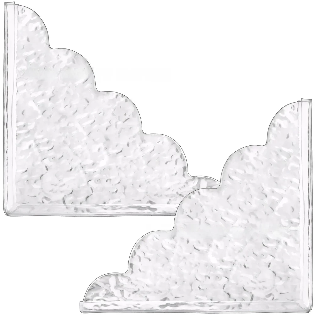2Pcs Transparent Acrylic Shower Splash Guard Panels For Bathtub Or Sink Corners, Wave Pattern, 22*19cm, Bathroom Accessories