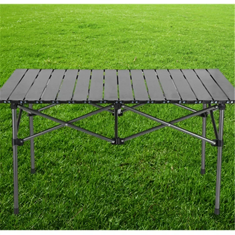 طاولة التخييم في الهواء الطلق قابلة للطي المحمولة سبائك الألومنيوم طاولة الشواء التخييم نزهة الجدول شواء المنتجات في الهواء الطلق جمع الأسرة #5