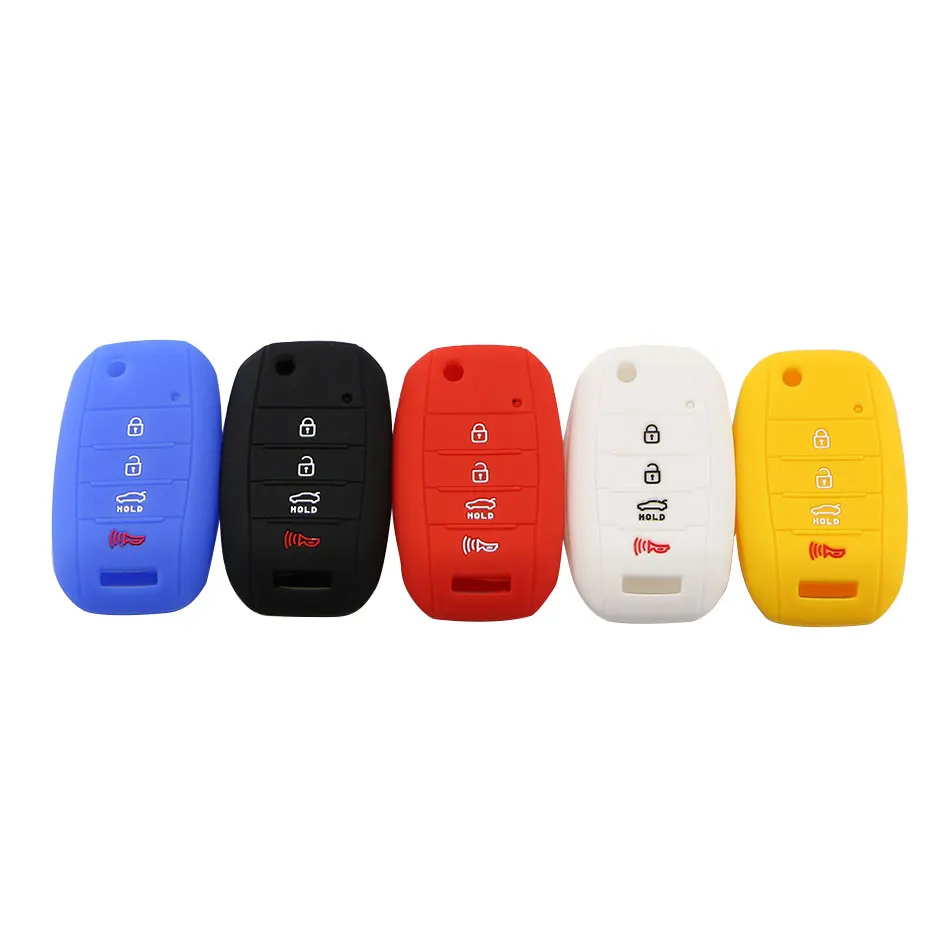 Silicone Key Case for KIA Rio Sportage Ceed Sorento Cerato K2 K3 K4 K5 Cerato Rando Optima Forte 2013 Fob 4 Buttons Cover