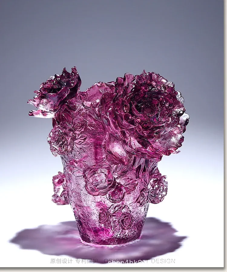 Exquisite high-end rose vase ornaments, friends housewarming gifts, high-end atmosphere, practical