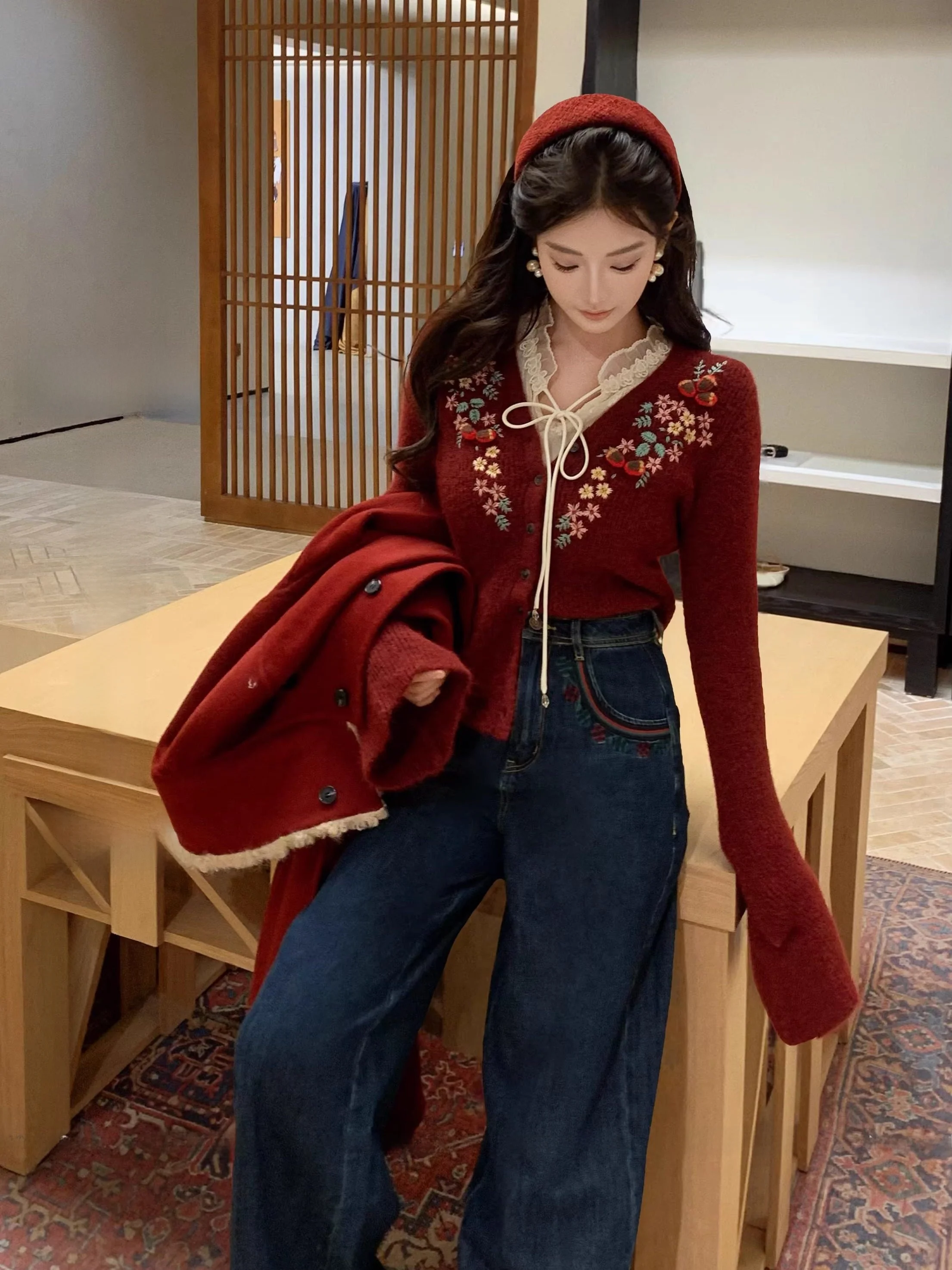 

New Dadada Soft Touch Miu Sle Slim Fit Sweater Casual Knitted Long Sve round Ne Warm Thi Winter Faion Women's Top