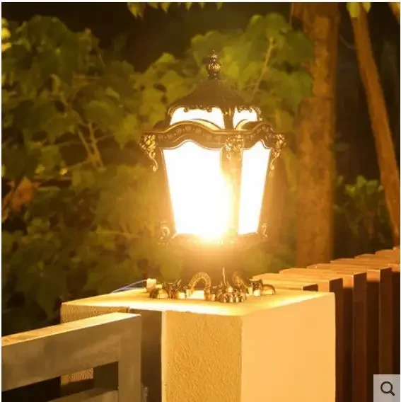 European column headlights outdoor fence door pillar lamp waterproof outdoor garden courtyard landscape light