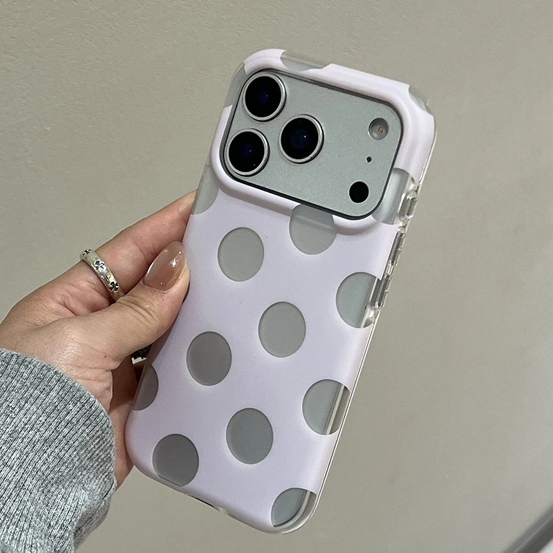 Fundas de Teléfono con Diseño de Puntos para iPhone 15 16 17 Pro Max, Funda 13 14 Pro, Carcasa Rígida IMD TPU a Prueba d