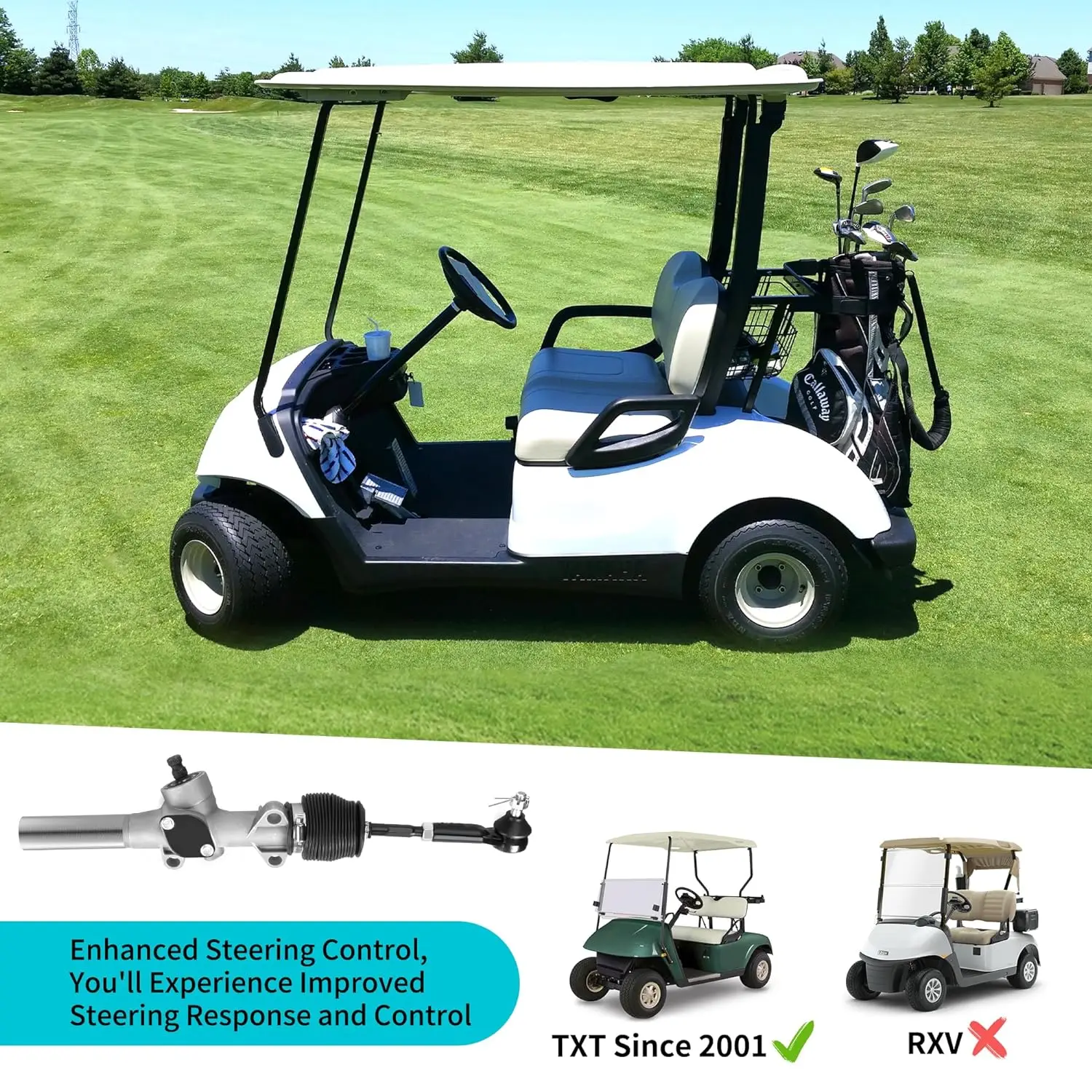 Conjunto de caja de dirección de carrito de Golf, adecuado para EZGO TXT 2001-UP, 70602G01 70964G01 70964G02