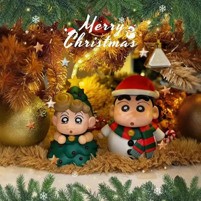 Crayon Shin-chan Cos Snowman Anime Figure Cute Christmas Tree Decor Cartoon Characters Collection Ornaments Birthday Toys Gifts