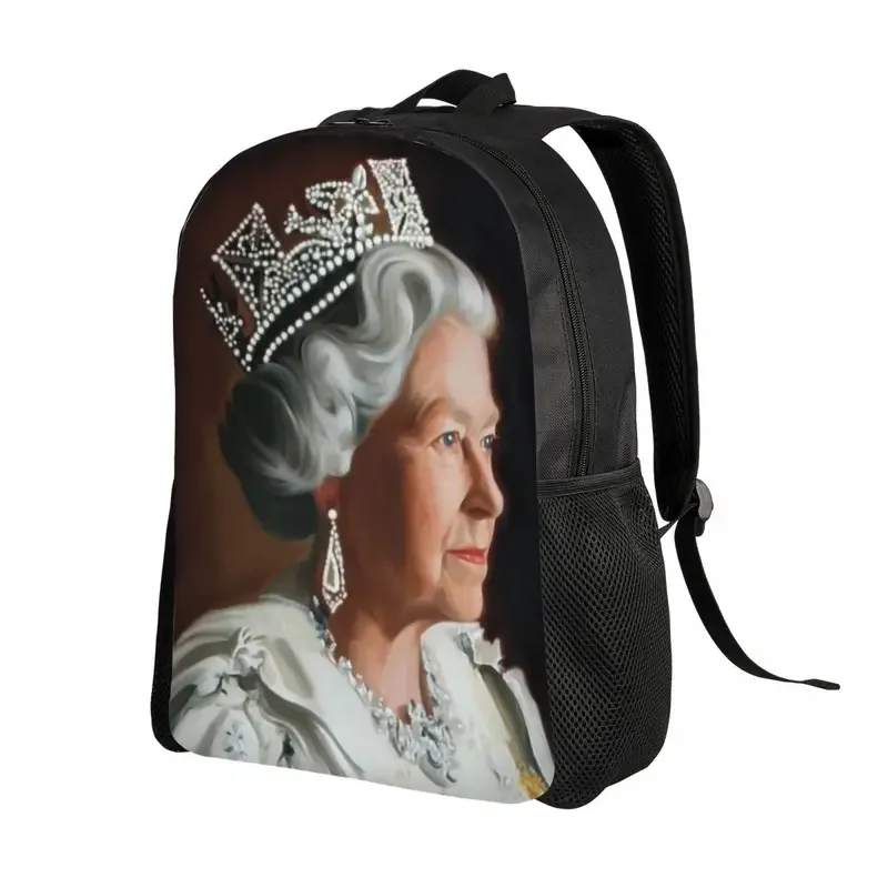 United Kingdom Queen Elizabeth II Backpack for Women Men Waterproof College School England Royal Bag Print Bookbag