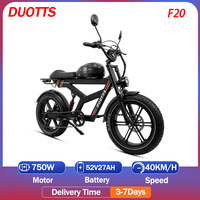 DUOTTS F20 Electric Bike 750W Powerful Motor 52V27AH Lithium Battery Aldult E-bike 20*4.0inch Tire Mountain Electric Bicycle