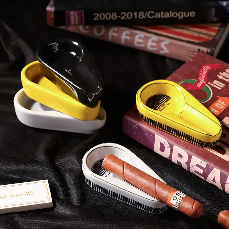 

2025 New Cigar Ashtray Ceramic Ashtray Creative Portable Cigar Ashtray Smoking Accessories Cigar Accessories