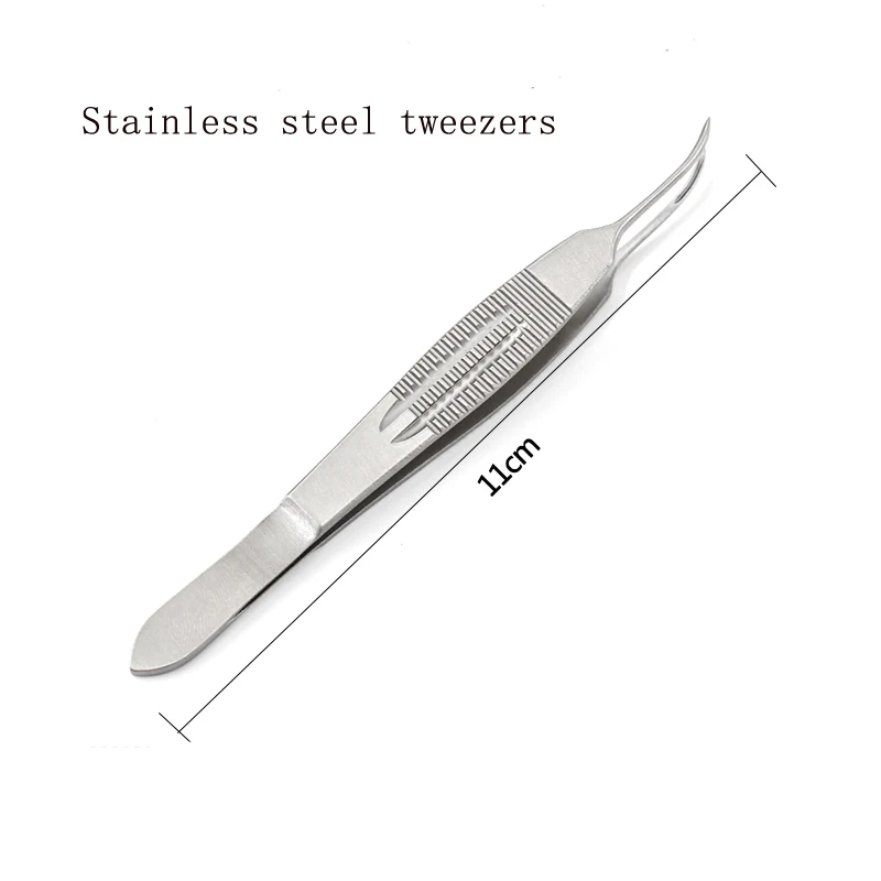 

Medical thickened stainless steel groove extraction hair planting tweezers horizontal eyebrow extraction tool