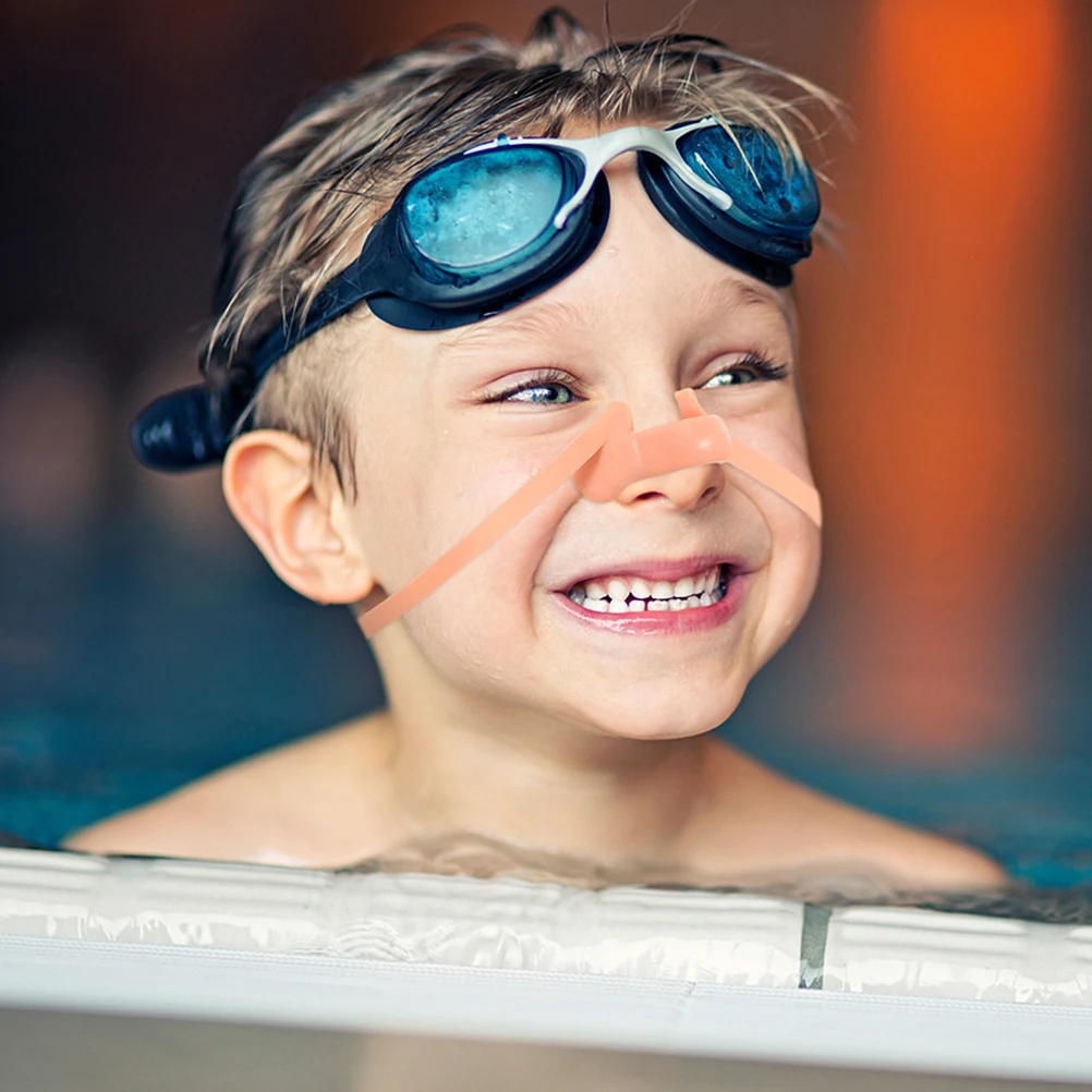 

8pcs Soft Emulsion Nose Clips Swimming Waterproof Protection Strap Design For Swim Training