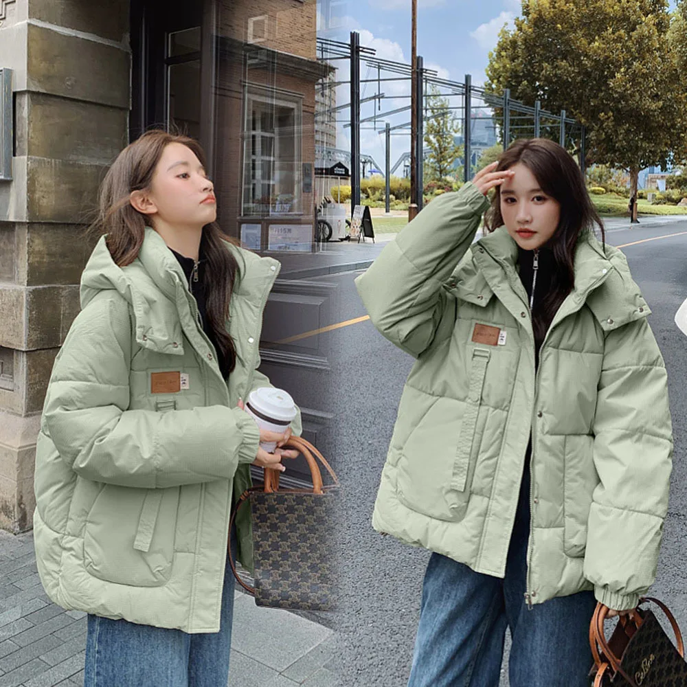 Winter Snow Warm Coat 2023New Down Jacket Women Casual Oversize Hooded Parkas Female Thicken Zipper Coats Ladies Loose Outerwear