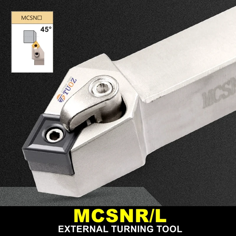 45° MCSNR MCSNL 2020K12 2525M12 MCSNR2020K12 MCSNL2020K12 MCSNR2525M12 MCSNL2525M12 External Turning Tool Holder Cutter