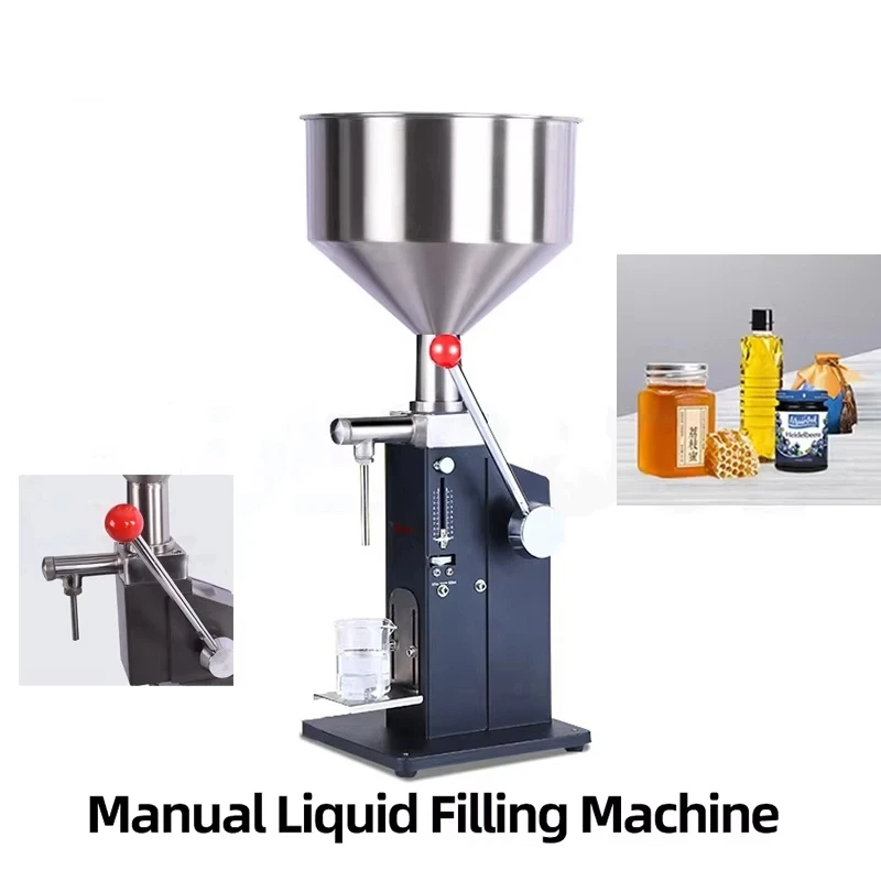 

A03 50ml Manual Small Volume Piston Essential Oil Cosmetics Lotion Cream Bottle Paste Liquid Filling Machine