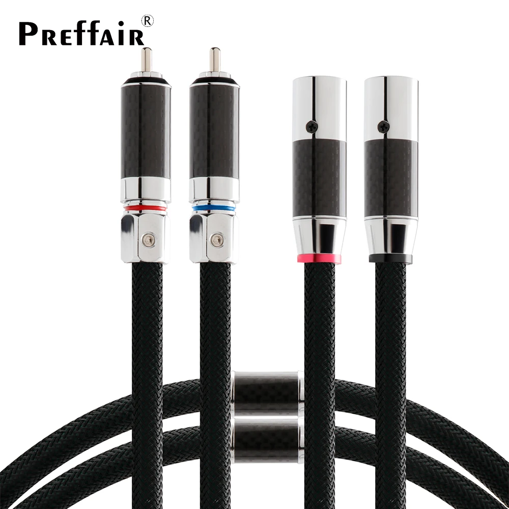 

Pair XLR To RCA Cable HiFi RCA Audio Cable High Grade Carbon Fiber Rhodium Plated Wire for Speaker Mixer CD