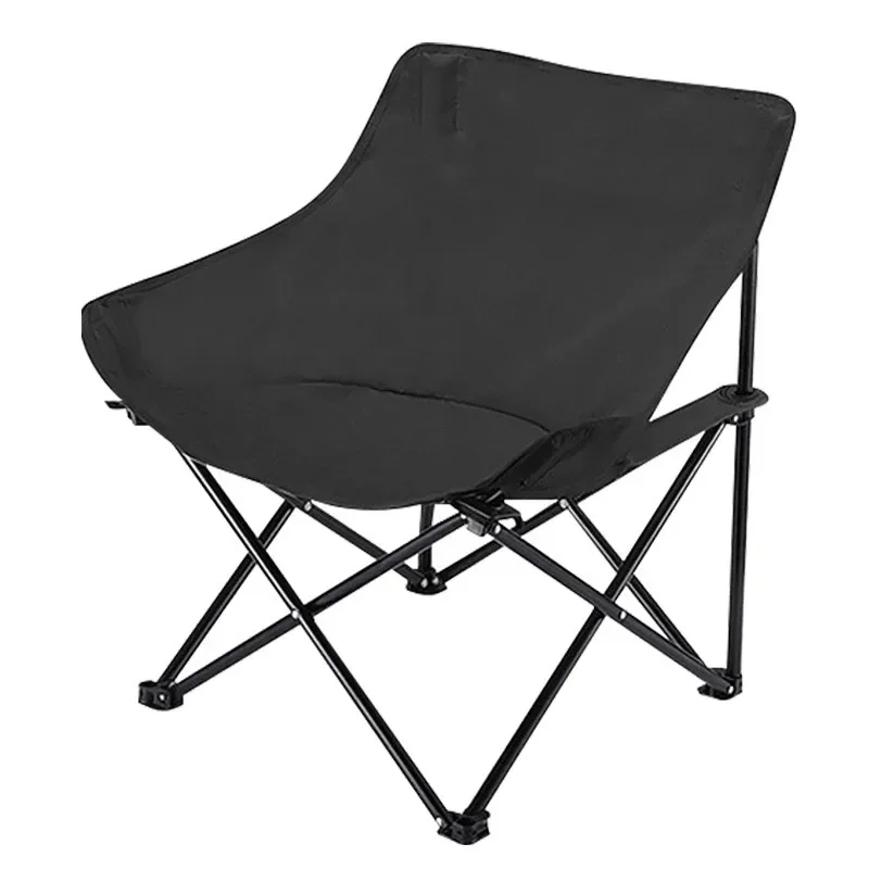 

Outdoor Solid Color Portable Camping Folding Chair Moon Leisure Chair Beach Leisure Folding Chair Picnic Chair Easy to Carry