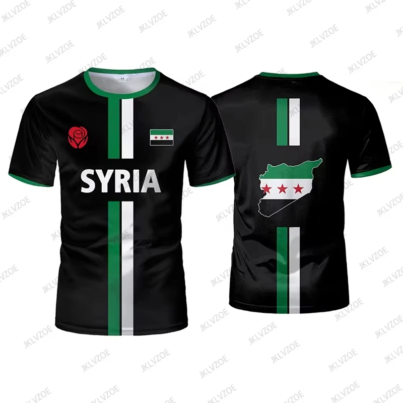 NONE Sommer Neue Syrien Fußball Jersey Männer Frauen Sport Surfen T-shirts Fußball Uniformen Casual Syrische Flagge Grafik Übergroßen Kinder Top 4