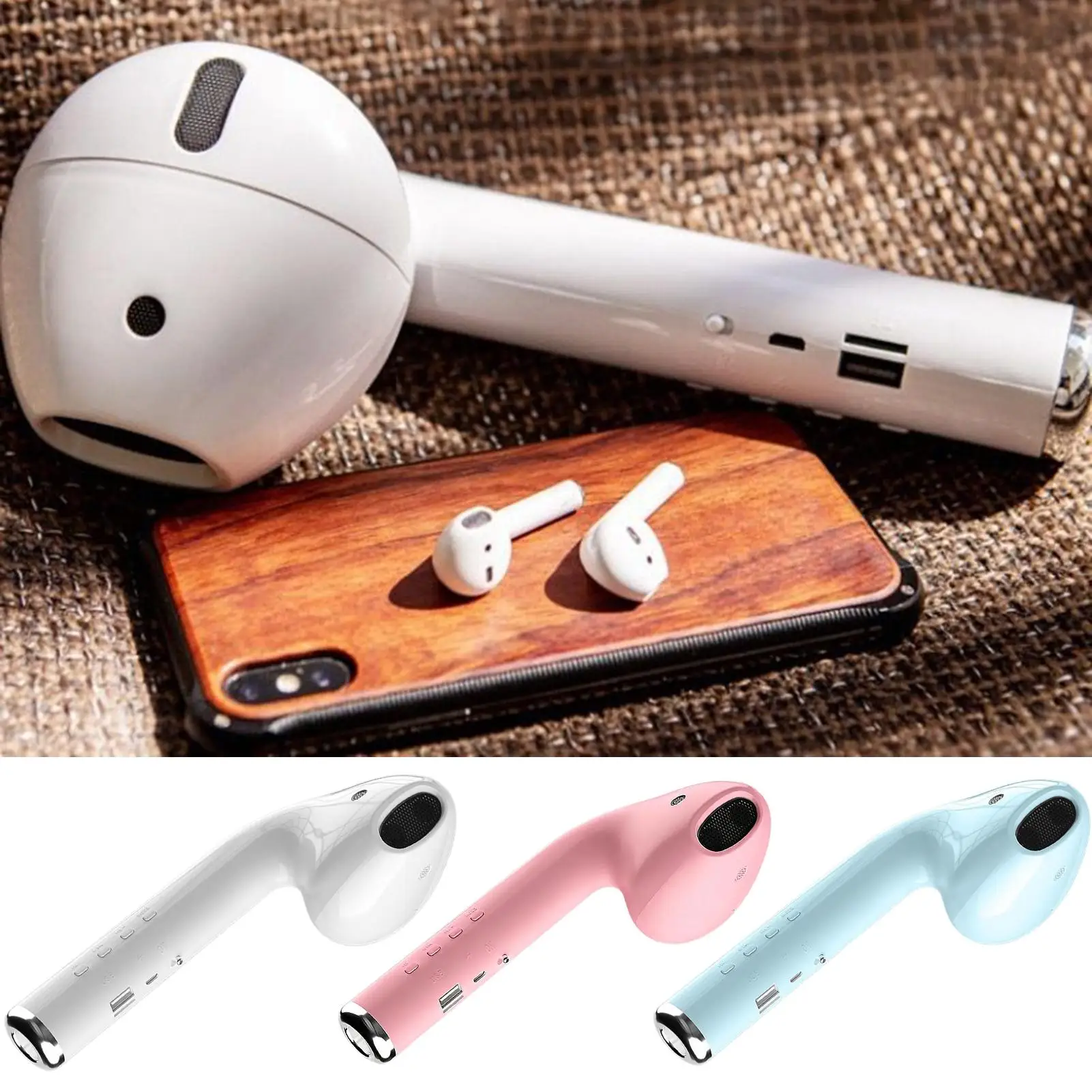 

Беспроводная Bluetooth-колонка-гарнитура увеличенного размера для AirPod Pro, USB-перезаряжаемая, с функцией саундбара, подарок
