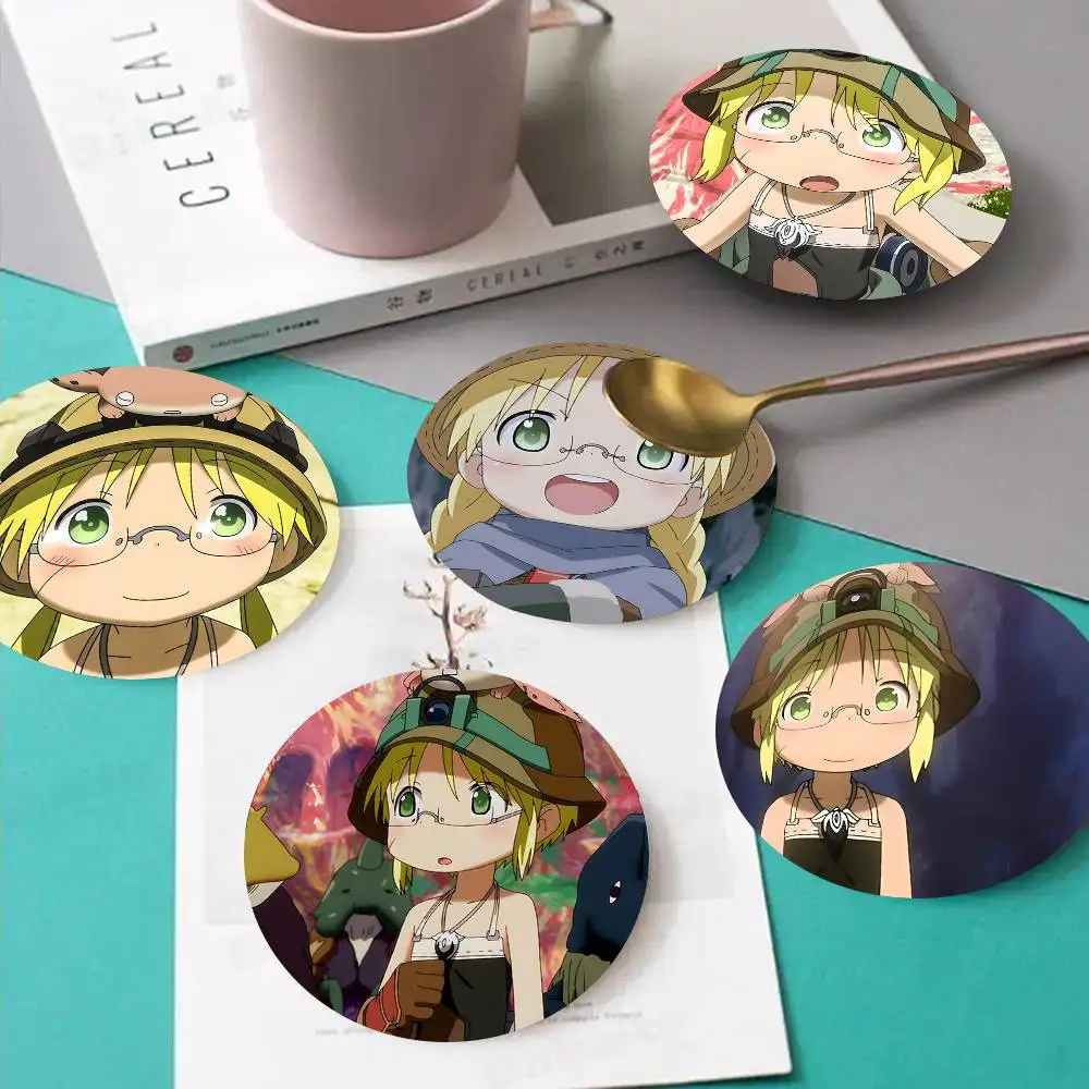1pc Rico Made In Abyss Wooden Coaster Colour Printing Cup Mat Home Desk Decoration Gifts