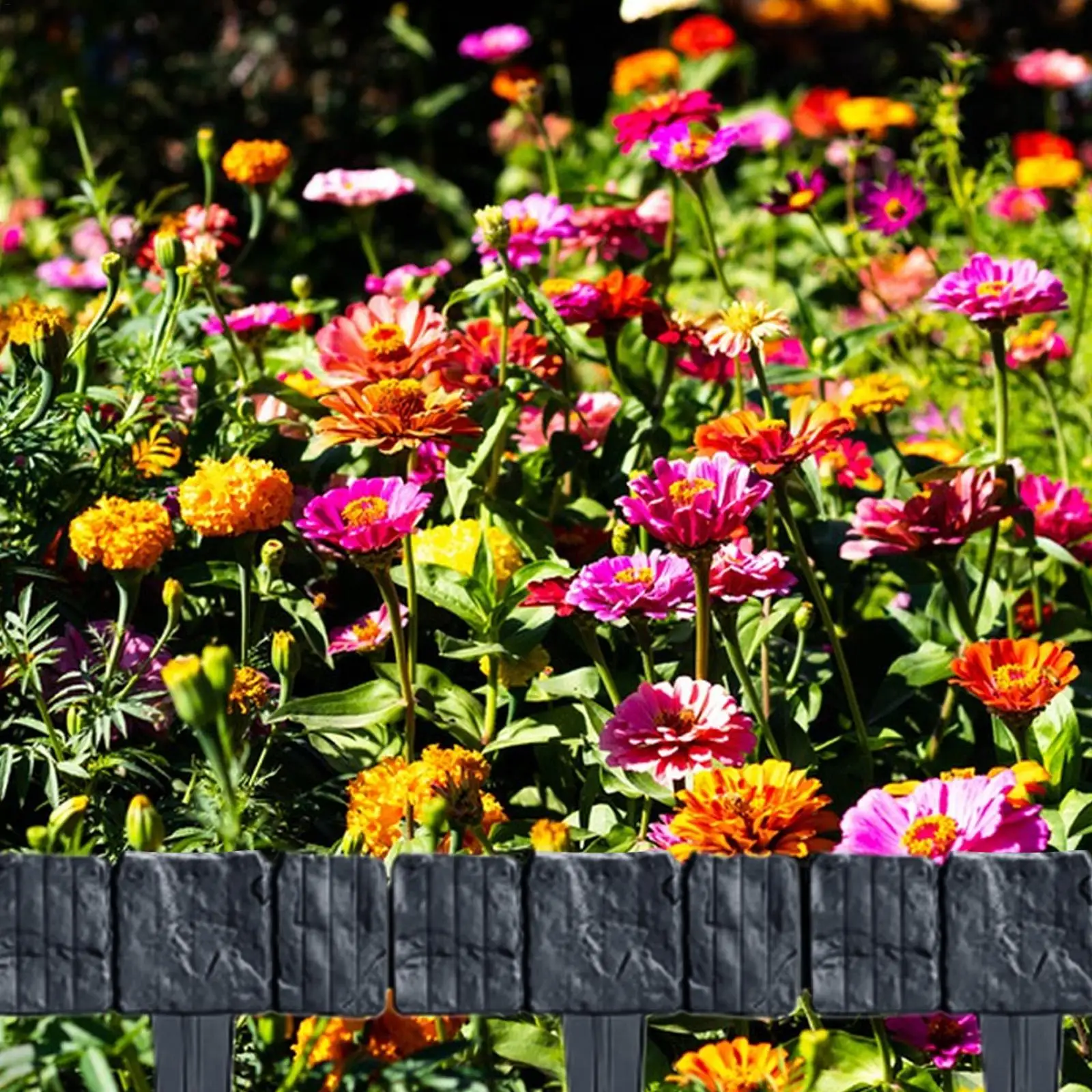Landscape Edging Stone 10 Pieces No Dig Flexible Edge Decorative Flower Bed Edging For Outdoor Lawn Yard Landscape Grass Trees