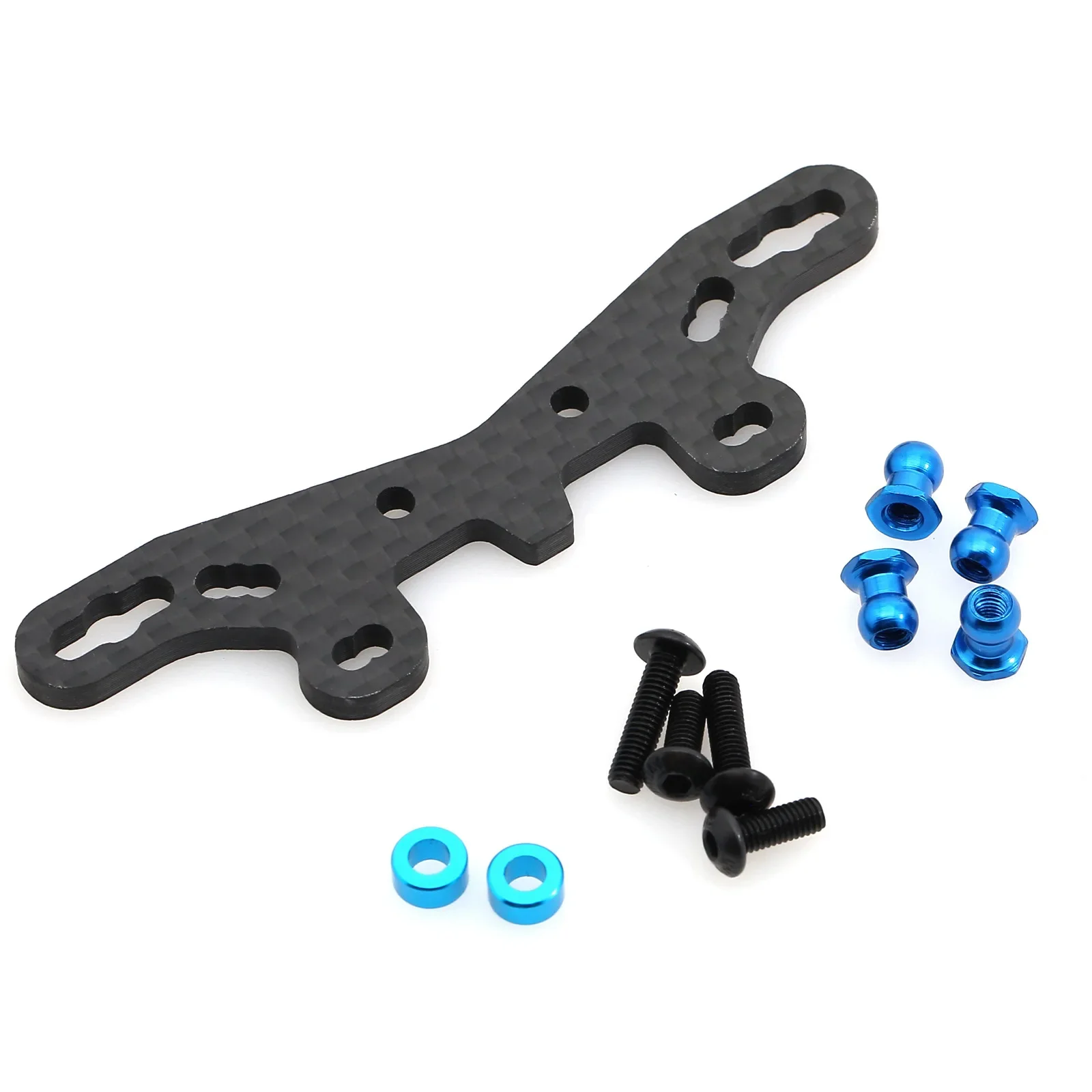 Carbon Fiber Front and Rear Shock Tower Plate for Tamiya TT02S TT02SR TT-02 Type-S TT-02 Type-SR 1/10 RC Car Upgrade Parts