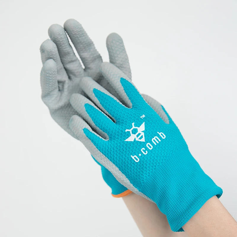 JDL 2 Pairs Anti-Slip Water Resistant Work Gloves Grey Nylon Shell TPU Coated CE Certificated Work Safety Protective Glove