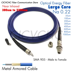 SMA905-Male to Female Energy Quartz Medical Fiber Optic 100 to 1000um Large Core Near Infrared Light 400-2500nm Na0.22 Extend
